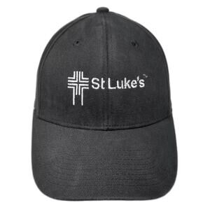 Superflex St Luke's Logo Embroidered Baseball Cap Black White Hat OS Stretch